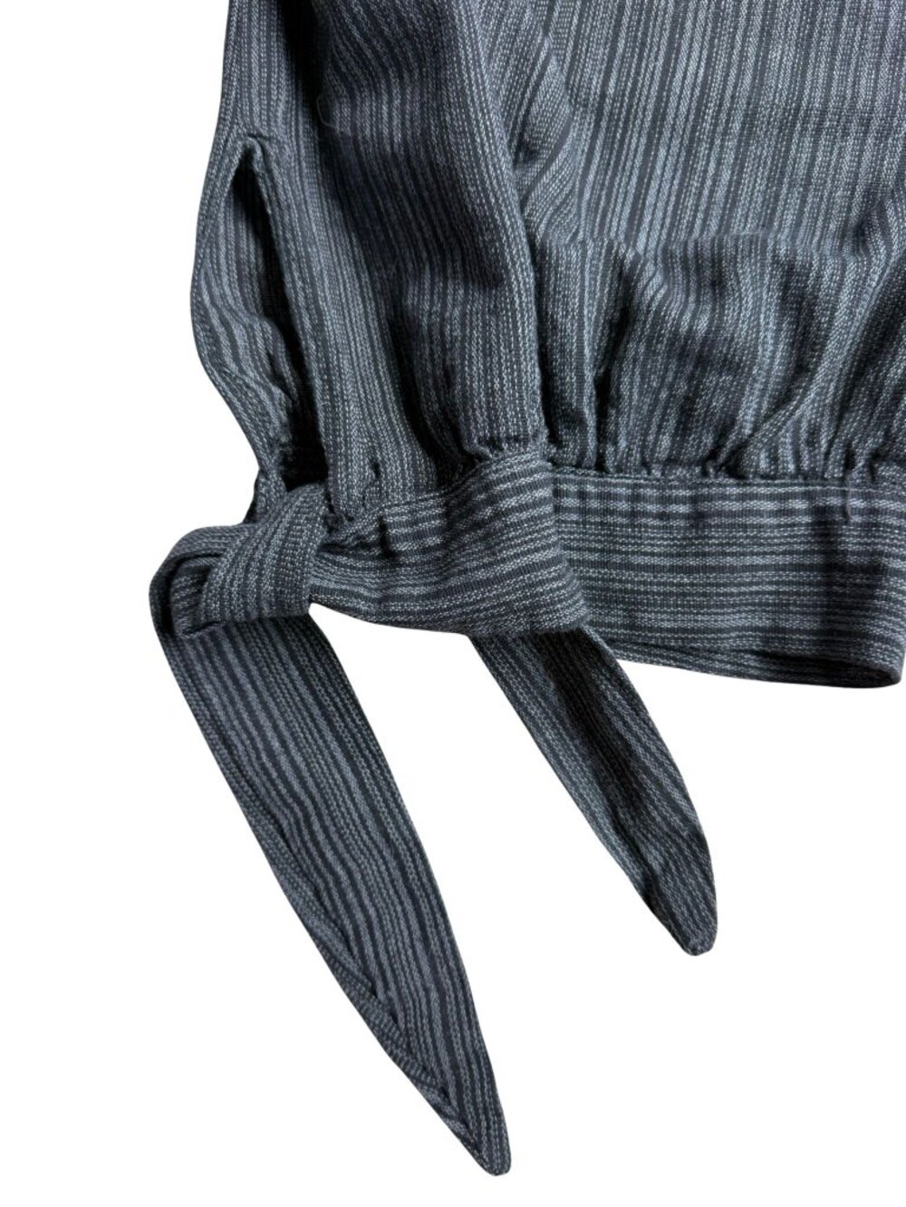 Zootzu Cotton Balloon Bloomer Pants Gray Stripe Tie Hem Lagenlook Boho M - Picture 4 of 7